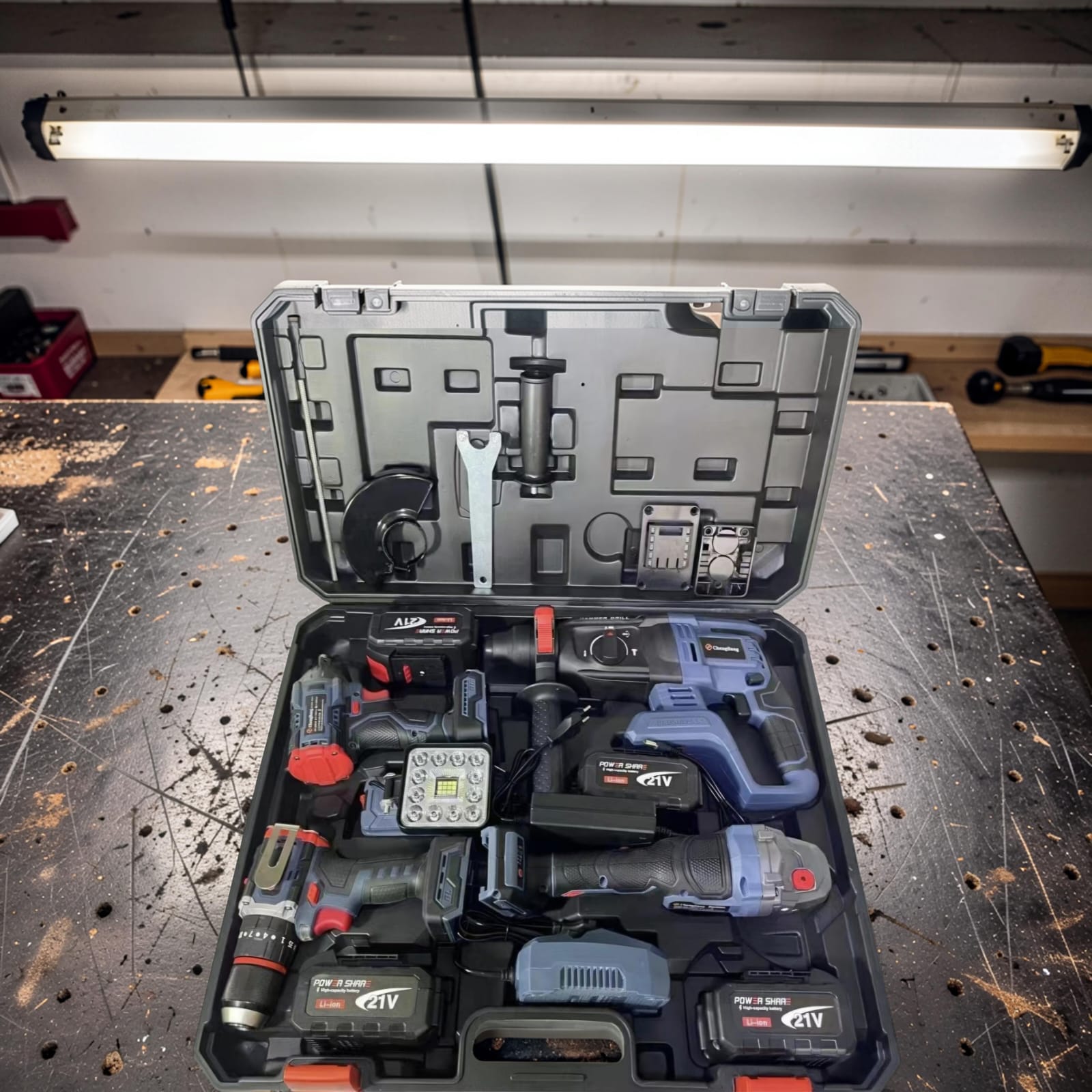 Brushless Tool Set – Power Wrench, Drill, Angle Grinder, Hammer, Light Power Tools 4-in-1 - Image 2