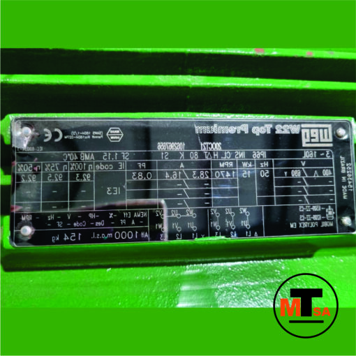 15kW 4P 400/690V B3 160L IE3 MOTOR WEG W22 IP66 CI - Image 3