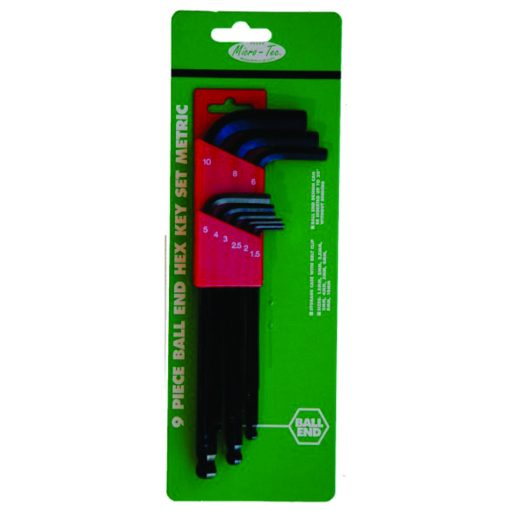 MICRO-TEC 9Pcs Allen Key Set 1.5-10mm Ball Point