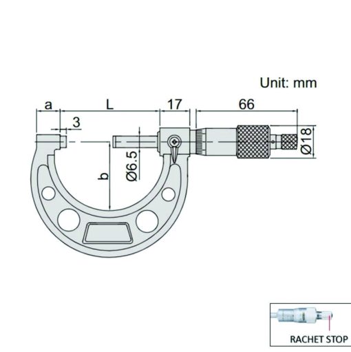 INSIZE - Outside Micrometer 75mm-100mm Graduation 0.01mm - Image 2