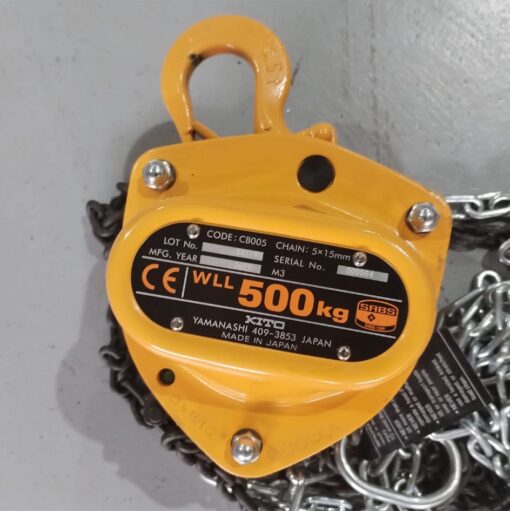 HOIST CHAIN N3 0.5T X 3M LIFT C/W LOAD LIMITER N3CB-0.5 KITO - Image 2