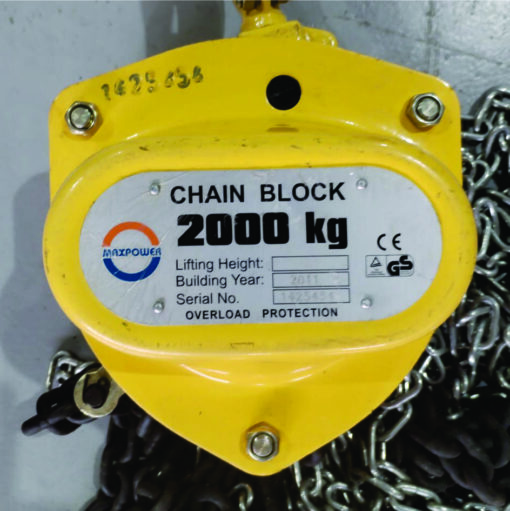 BLOCK CHAIN 2000KG 2TX6M C/W LOAD LIMITER MAXPOWER - Image 2