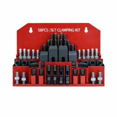58pcs Clamping Kit with Red Metal Holder (Table T Slot Size)